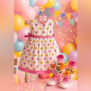 Fun Polka Dots Centerpiece For Baby Shower, Little Girls Birthday, Christening